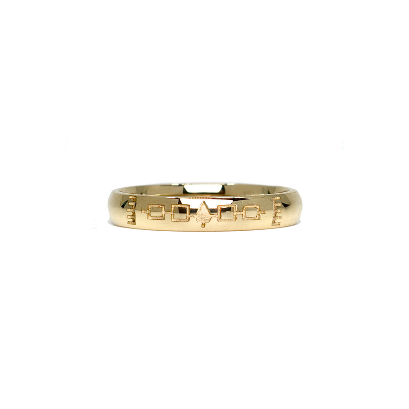 18kt gold 4mm Confederacy Band