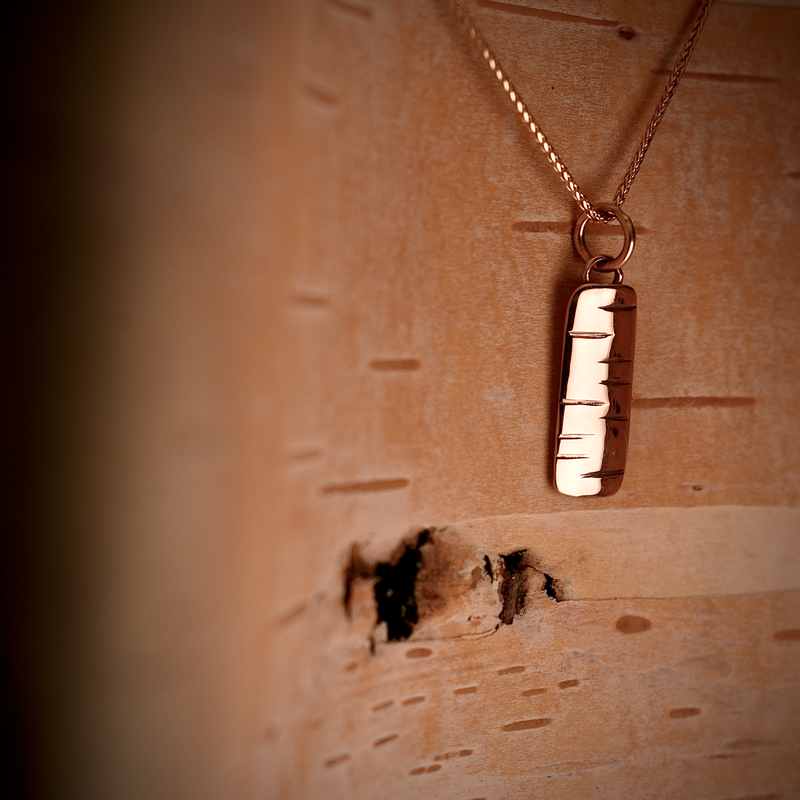 10kt gold Birch Pendant