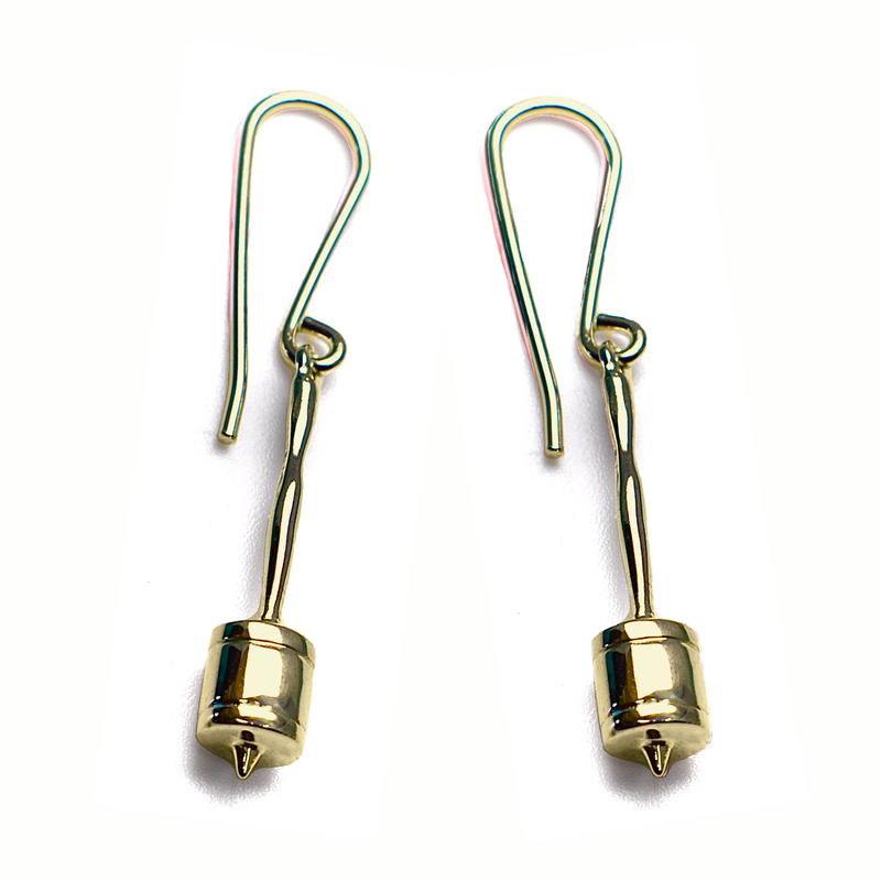 10kt Gold Horn Rattle Earrings